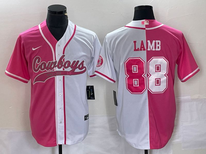 Men Dallas Cowboys #88 Lamb pink white Co Branding Game NFL Jersey->nfl hats->Sports Caps